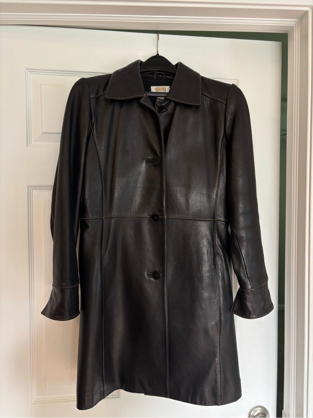 Talbot’s Genuine Black Leather Coat Jacket